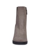 Chelsea boots en Velours de Cuir beige foncé - Talon 9.5 cm